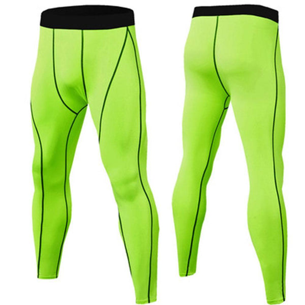 Men Compression Tight Leggings High Waist Lift Pants Fitness Sports Skinny Trousers Tights Workout Training Yoga Bottoms