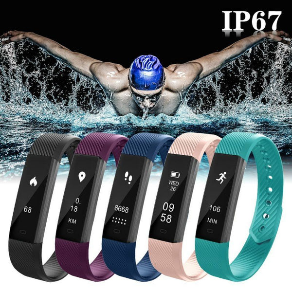 ID115 Smart Watch Sport Watches Health Smart Wristband Heart Rate Fitness Pedometer Bracelet Waterproof Men Watch