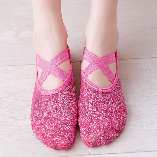 New Sports Yoga Socks Slipper Women Anti Slip Cotton Ladies Pilates Socks Ballet Heel Protector Professiona Yoga Dance Socks