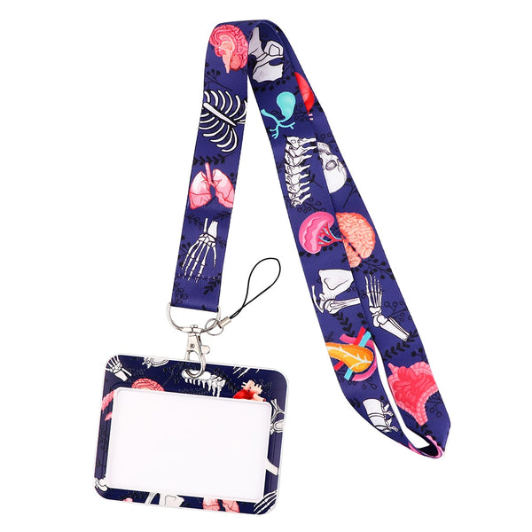 Wholesale Horizontal style Yoga Sakura Daisy Lanyard for Key Neck Strap Card ID Badge Holder Key Chain Key Holder Accessories