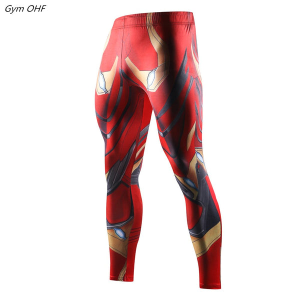 Superher 3D Print Compression Running Fitness Tights Pants Men Gym Trained Jogging Pants Quick Dry Trousers Workout Yoga Bottoms