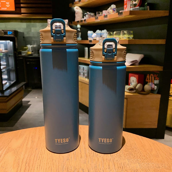 530/750/100Ml Thermos Mug With Straw Stainless Steel Thermal Insulation Straight Cup Thermal Water Bottle Tumbler Thermocup 1pcS