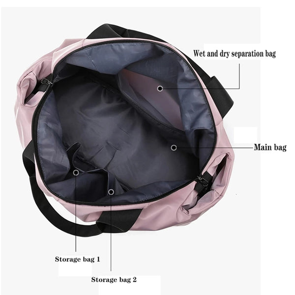 Women Large Capacity Gym Bag Waterproof Swimming Yoga Sports Bags Multifunction Hand Travel Duffle Weekend Package  XA190Y