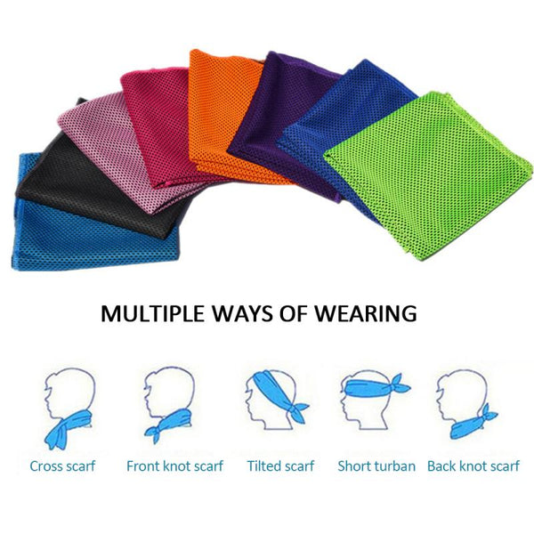 Cooling Ice Towels Microfiber Yoga Cool Thin Towel Outdoor Sport Summer Cooling Scarf Gym Wear Icing Sweat Band Top Sports Towel