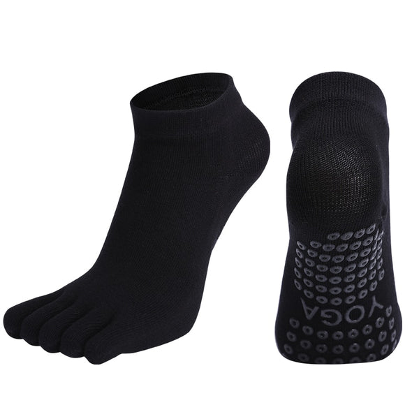 2021 Women Breathable Pilates Socks Anti-Slip Five Toe Yoga Socks Quick-Dry Cotton Ladies Ballet Dance Elasticity Fitness Socks