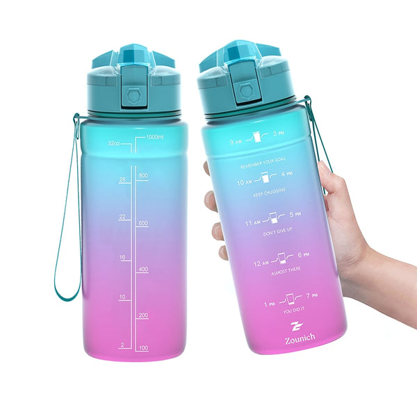 YOGA Gradient Sport Bottles Of Water Gym Anti-fall Leak-proof Travel Outdoor Drinkware Shaker BPA-free Tritan Flask INS HOT