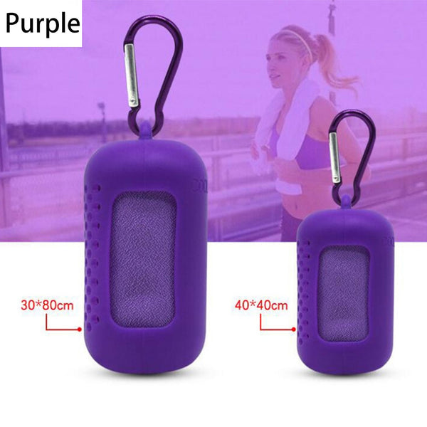 Quick Drying Microfiber Towel Sports Running Outdoor Camping Towel Portable Fitness Gym Towel Yoga Beach Travel Silicone Bag