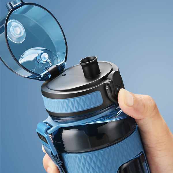 UZSPACE Sports Water Bottles Gym Leak-proof Drop-proof Portable Shaker Outdoor Travel Kettle Plastic Drink Water Bottle BPA Free