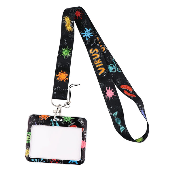 Wholesale Horizontal style Yoga Sakura Daisy Lanyard for Key Neck Strap Card ID Badge Holder Key Chain Key Holder Accessories