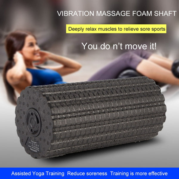 Electric Vibration Massage Foam Roller Yoga Column Rechargeable Backrest Leg Adjustment Massager Gym Workout Electric Yoga Block