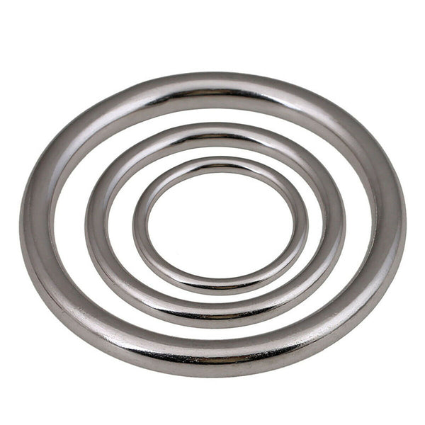 Heavy Duty Welded Round Rings Smooth Solid O Ring 304 Stainless Steel For Rigging Marine Boat Hammock Yoga Hanging Ring M3-M16