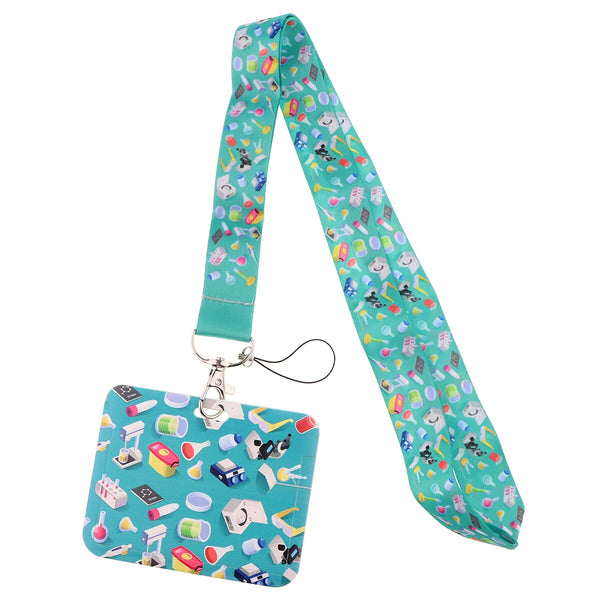 Wholesale Horizontal style Yoga Sakura Daisy Lanyard for Key Neck Strap Card ID Badge Holder Key Chain Key Holder Accessories