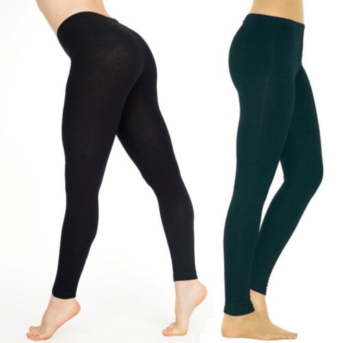 Brand New Womens Full Length Cotton Leggings Hight Waist Solid Bottom Leggings Wholesale Plus Size 6 8 10 12 14 16 18