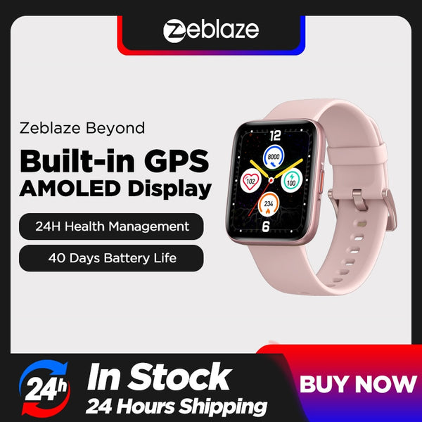 Zeblaze Beyond GPS Smartwatch AMOLED Display 40 Days Battery Life Waterproof 5 ATM Health &amp; Fitness Smart Watch Women