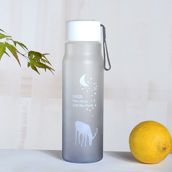 Plastic Transparent Round Portable Water Bottles Outdoor Hiking Yoga Bicycle Sports Travel Carrying for Water Bottle Drinkware