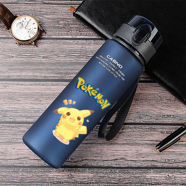 Cartoon Pokemon Pikachu Sports Water Bottle Outdoor Water Bottle with Straw Plastic Portable Water Cup Women Men 400ml or 560ml