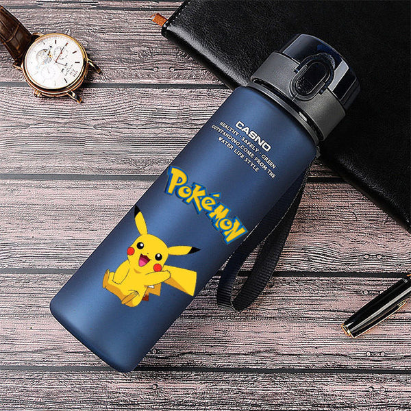 Cartoon Pokemon Pikachu Sports Water Bottle Outdoor Water Bottle with Straw Plastic Portable Water Cup Women Men 400ml or 560ml