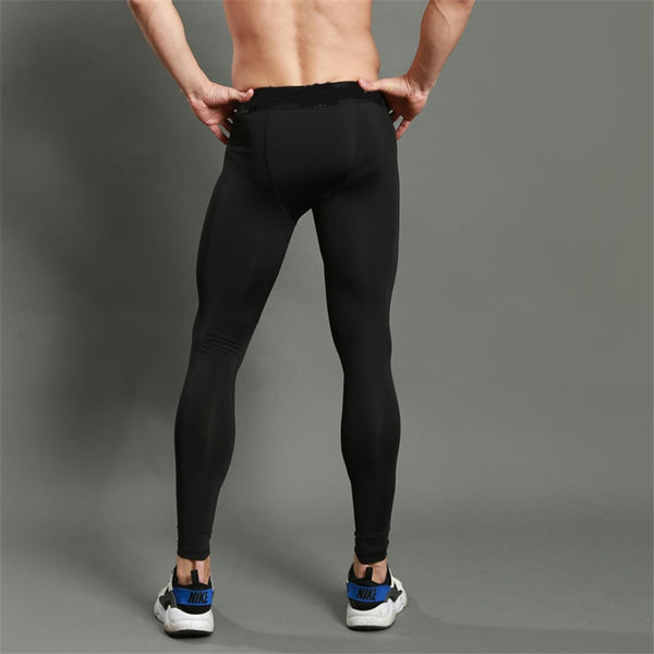 Men Running Tights Compression Pants Super Elastic Gym Fitness Sports Leggings Ankle Length Quick Dry Yoga Bottom Training Wear