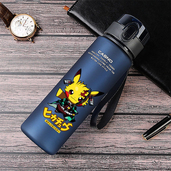 Cartoon Pokemon Pikachu Sports Water Bottle Outdoor Water Bottle with Straw Plastic Portable Water Cup Women Men 400ml or 560ml