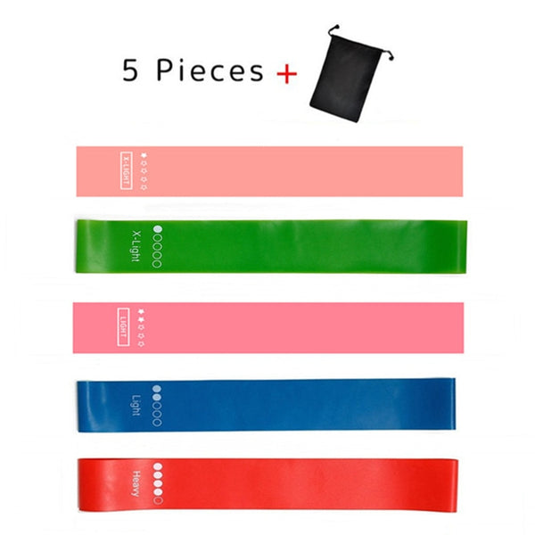 5Pcs/Set Yoga Resistance Rubber Bands Expander Belt Bodybuilding Fitness Equipment Pilates Sport Training Workout Elastic Bands