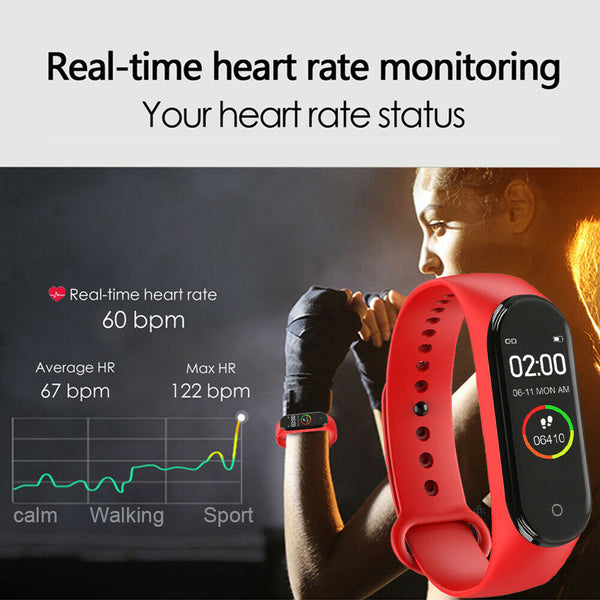 Health Smart Band Heart Rate Blood Pressure Monitor Sport Watch for Men Women Bracelet Smartwatch Waterproof Fitness Tracker M4