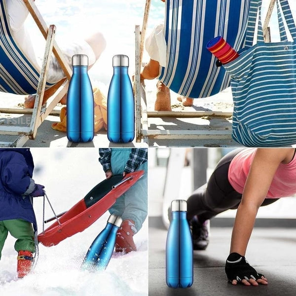 FSILE 350/500/750/1000ml Double Wall Stainles Steel Water Bottle Thermos Bottle Keep Hot and Cold Insulated Vacuum Flask Sport