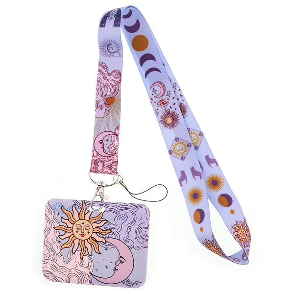 Wholesale Horizontal style Yoga Sakura Daisy Lanyard for Key Neck Strap Card ID Badge Holder Key Chain Key Holder Accessories