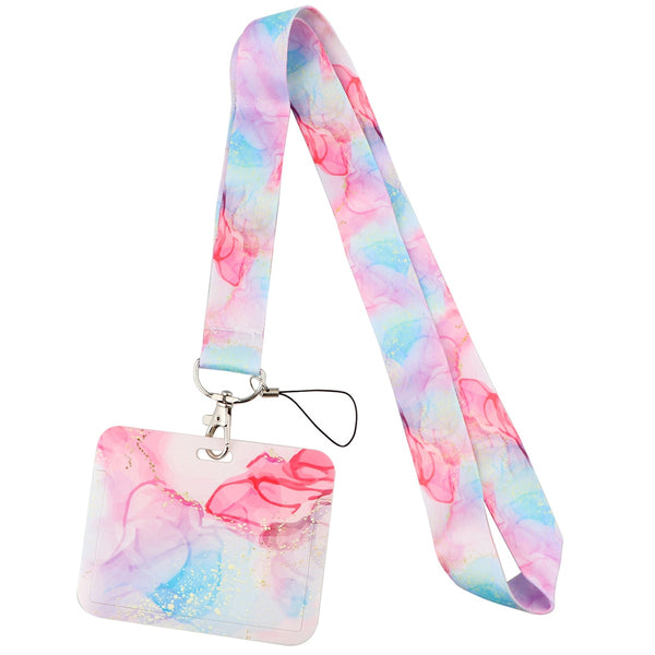 Wholesale Horizontal style Yoga Sakura Daisy Lanyard for Key Neck Strap Card ID Badge Holder Key Chain Key Holder Accessories