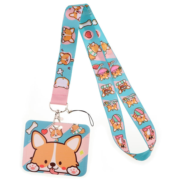 Wholesale Horizontal style Yoga Sakura Daisy Lanyard for Key Neck Strap Card ID Badge Holder Key Chain Key Holder Accessories