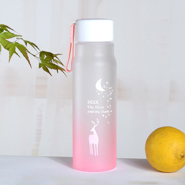 Plastic Transparent Round Portable Water Bottles Outdoor Hiking Yoga Bicycle Sports Travel Carrying for Water Bottle Drinkware