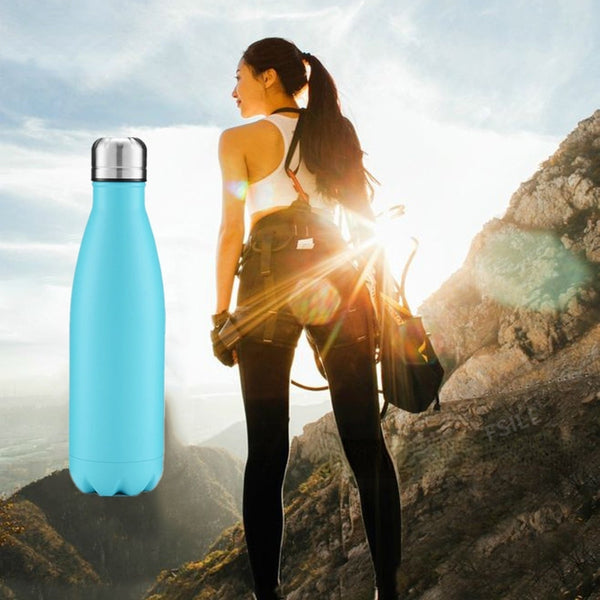 FSILE 350/500/750/1000ml Double Wall Stainles Steel Water Bottle Thermos Bottle Keep Hot and Cold Insulated Vacuum Flask Sport