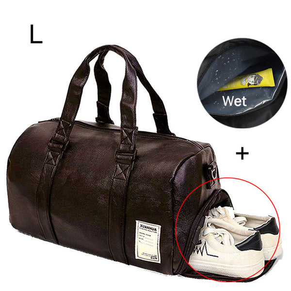 Gym Bag Leather Sports Bags Dry Wet Bags Men Training for Shoes Fitness Yoga Travel Luggage Shoulder Sac De Sport Bag XA512WD