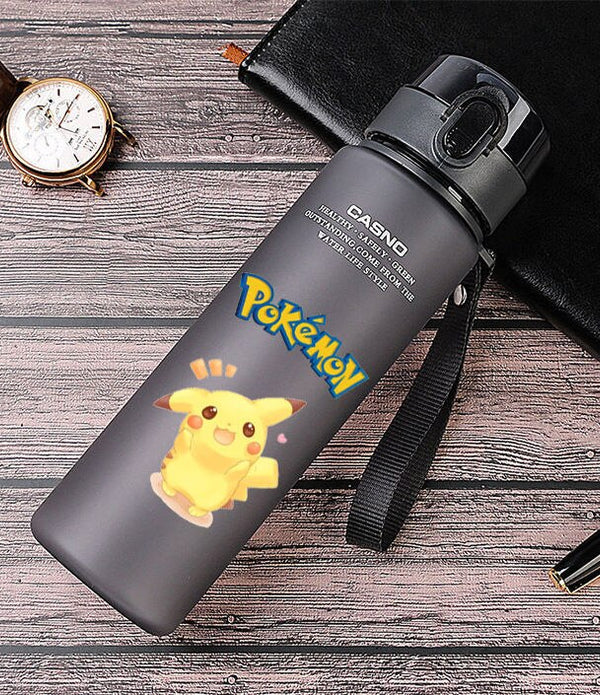 Cartoon Pokemon Pikachu Sports Water Bottle Outdoor Water Bottle with Straw Plastic Portable Water Cup Women Men 400ml or 560ml