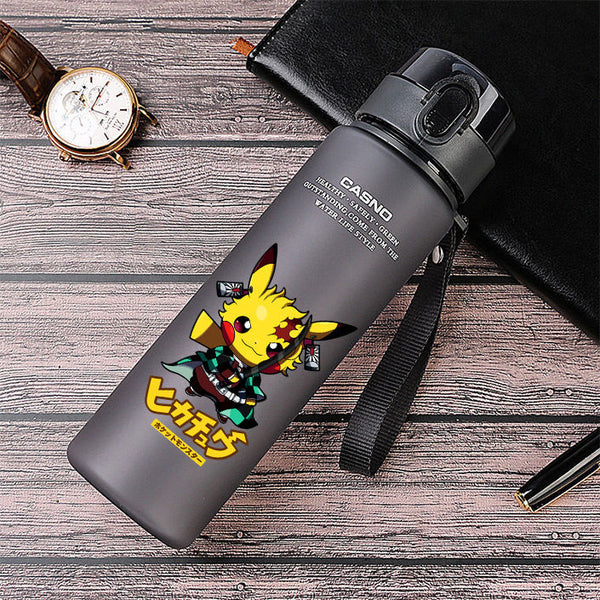 Cartoon Pokemon Pikachu Sports Water Bottle Outdoor Water Bottle with Straw Plastic Portable Water Cup Women Men 400ml or 560ml