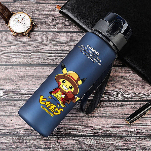 Cartoon Pokemon Pikachu Sports Water Bottle Outdoor Water Bottle with Straw Plastic Portable Water Cup Women Men 400ml or 560ml