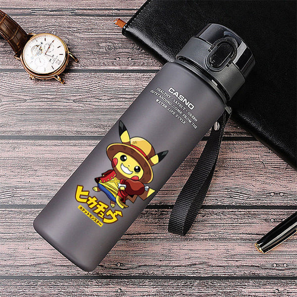 Cartoon Pokemon Pikachu Sports Water Bottle Outdoor Water Bottle with Straw Plastic Portable Water Cup Women Men 400ml or 560ml