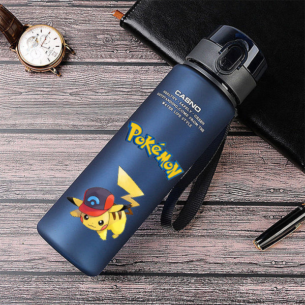 Cartoon Pokemon Pikachu Sports Water Bottle Outdoor Water Bottle with Straw Plastic Portable Water Cup Women Men 400ml or 560ml