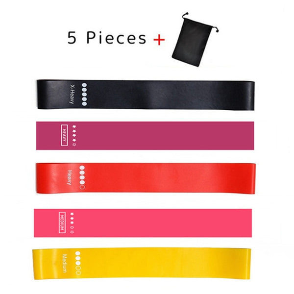 5Pcs/Set Yoga Resistance Rubber Bands Expander Belt Bodybuilding Fitness Equipment Pilates Sport Training Workout Elastic Bands