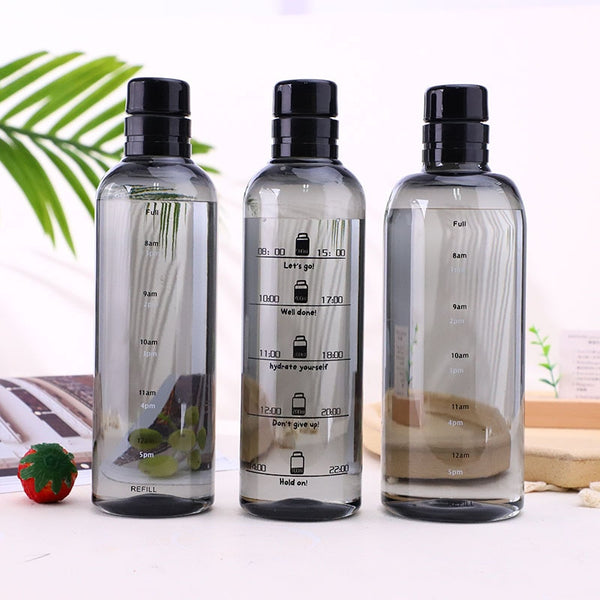 500/700ml Plastic Water Bottle with Time Marker Large Leakproof Sport Fitness Yoga Drinking Bottles Motivational Water Cup