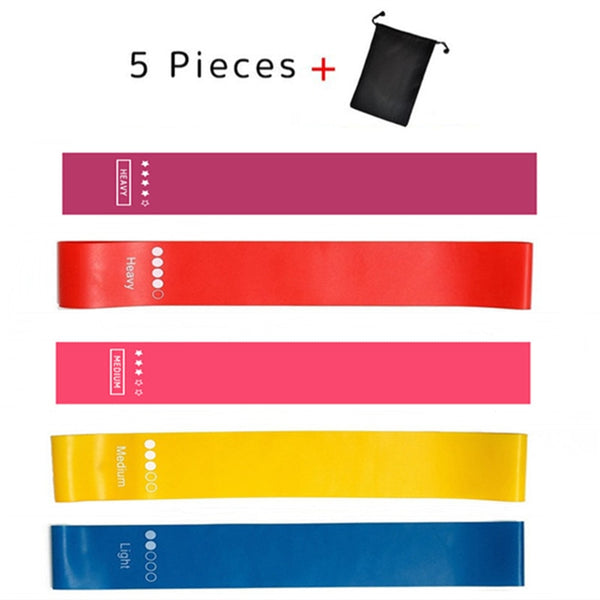 5Pcs/Set Yoga Resistance Rubber Bands Expander Belt Bodybuilding Fitness Equipment Pilates Sport Training Workout Elastic Bands