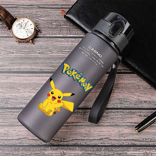 Cartoon Pokemon Pikachu Sports Water Bottle Outdoor Water Bottle with Straw Plastic Portable Water Cup Women Men 400ml or 560ml