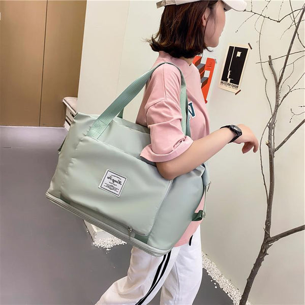 Women Foldable Large Capacity Women Gym Bags Shoulder Bag Women Training Travel Handle Handbag Yoga Sport Crossbody Tote Bag