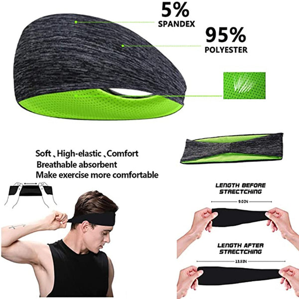 1PCS Sweatband for Men Women Elastic Sport Hairbands Head Band Yoga Headbands Headwear Headwrap Sports Workout Hair Accessories